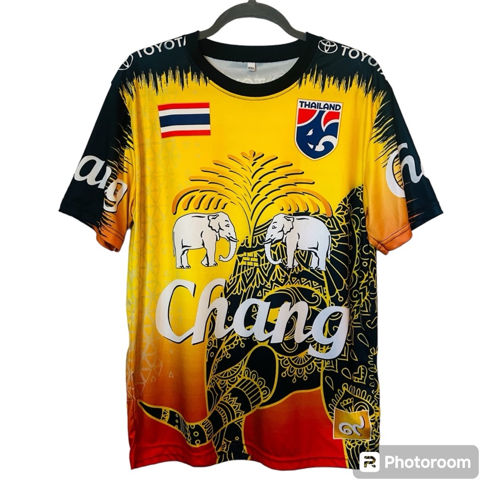 Thai Soccer Jersey XXL Graphic print Tee Thailand Football Club Sports Tee Shirt